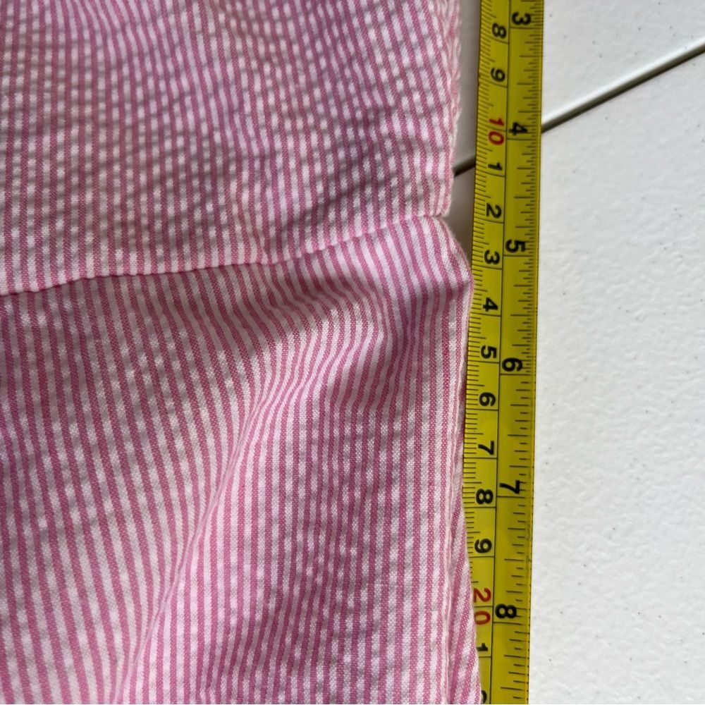 Christian Caliendo Pink White Stripe Seersucker Halter Bow Dress Women Small - Picture 14 of 16